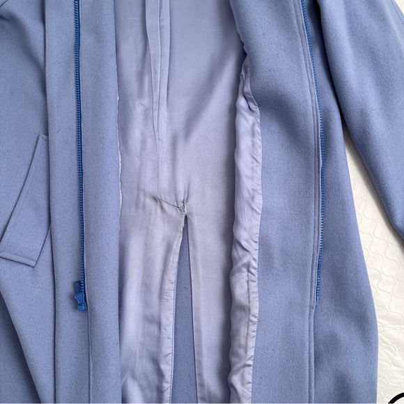 Express vintage 90s Y2K light blue single breast wool pea coat M - Picture 13 of 14